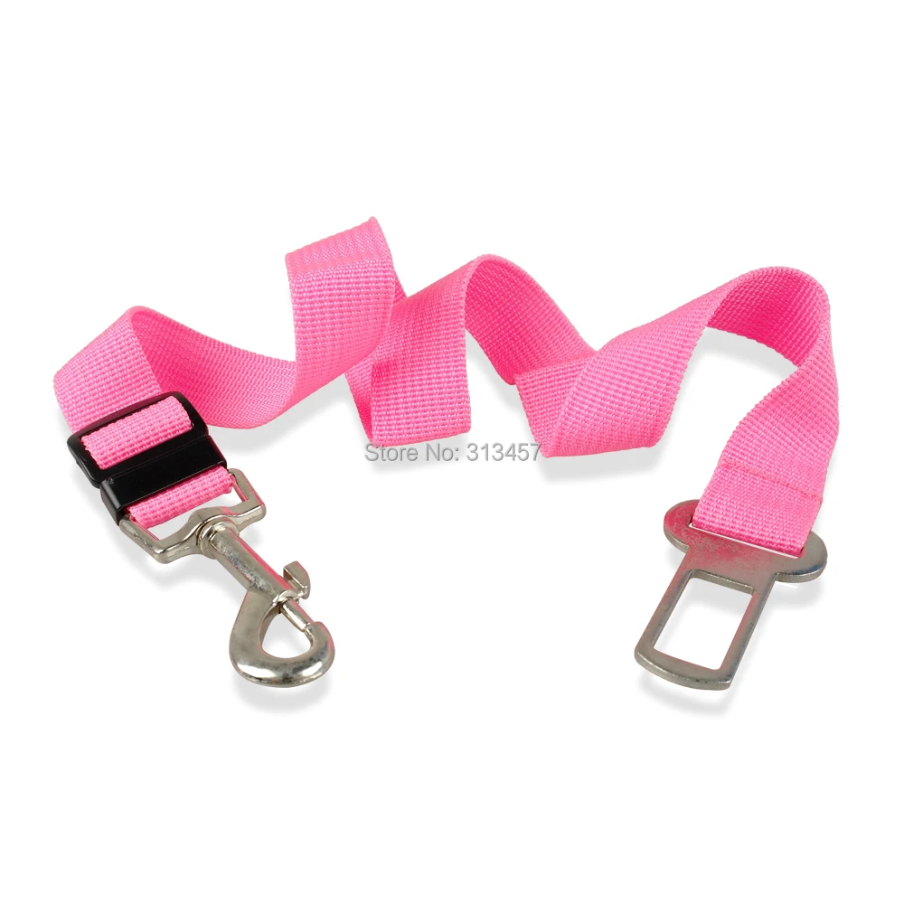 High Quality Dog Leash Nylon Adjustable Dogs Pet Safety Car Seat Belt Vehicle Lead Clip 7 Colors Length 70cm