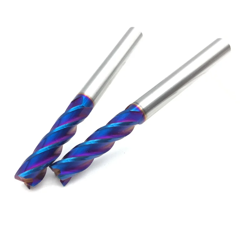 10mm End Mill Extra 100mm 150mm HRC65 4Flute Solid Carbide Fat End Mills Straight Shank Blue Coated Milling Cutter Tool