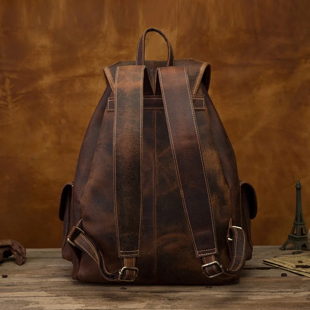 Sac à dos en cuir de créateur pour hommes, sac à dos étudiant, sac à dos pour ordinateur portable, original, mode, voyage, université, école, livre,
