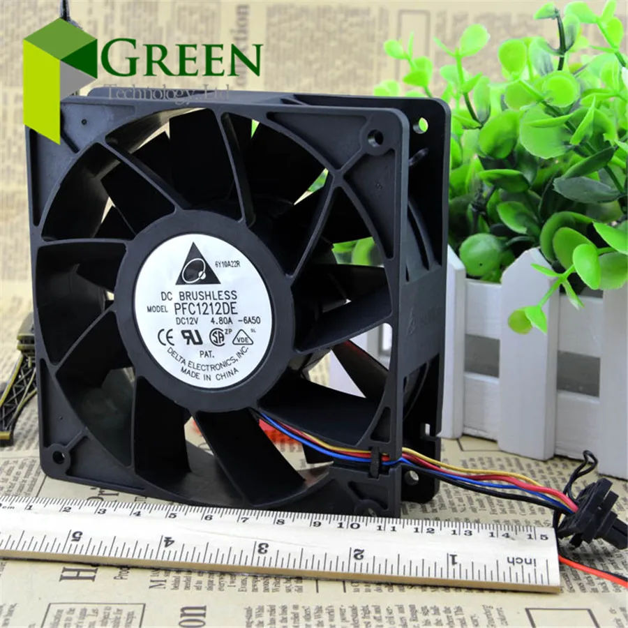 New Delta PFC1212DE 12V 4.8A 12038 120x120x38MM IBMServer Case Big Power Cooling fan