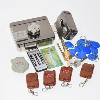 1 2 3 4 remote controls electronic lock kit DC12V integrated RFID card electronic gate door locks reading &rotating open