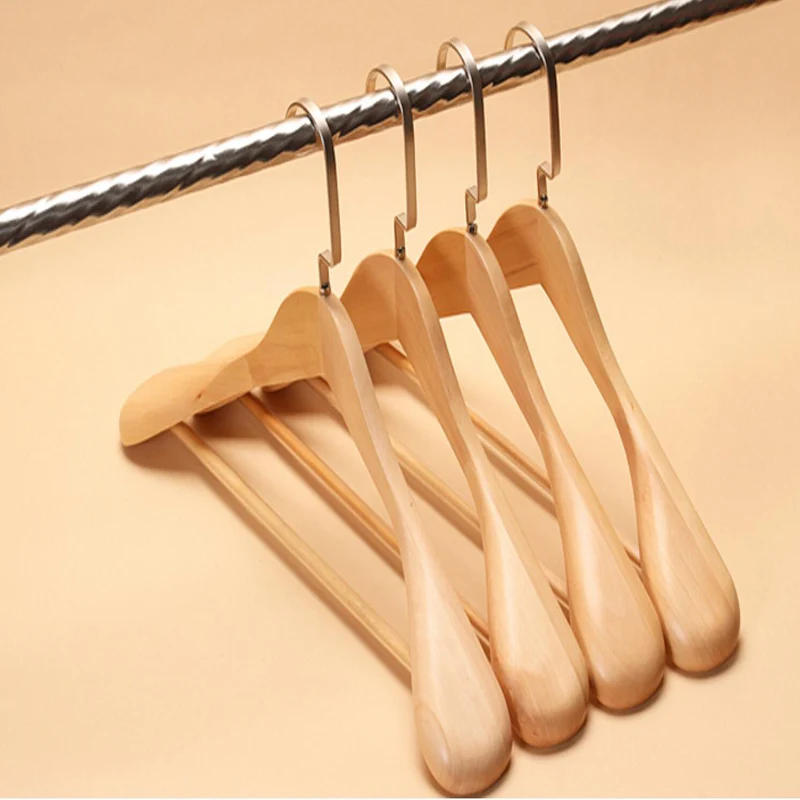 5pcs/lot 40/44cm Man woman Wide shoulder hanger vintage wood coat hangers household clothing store solid wood suit hanger