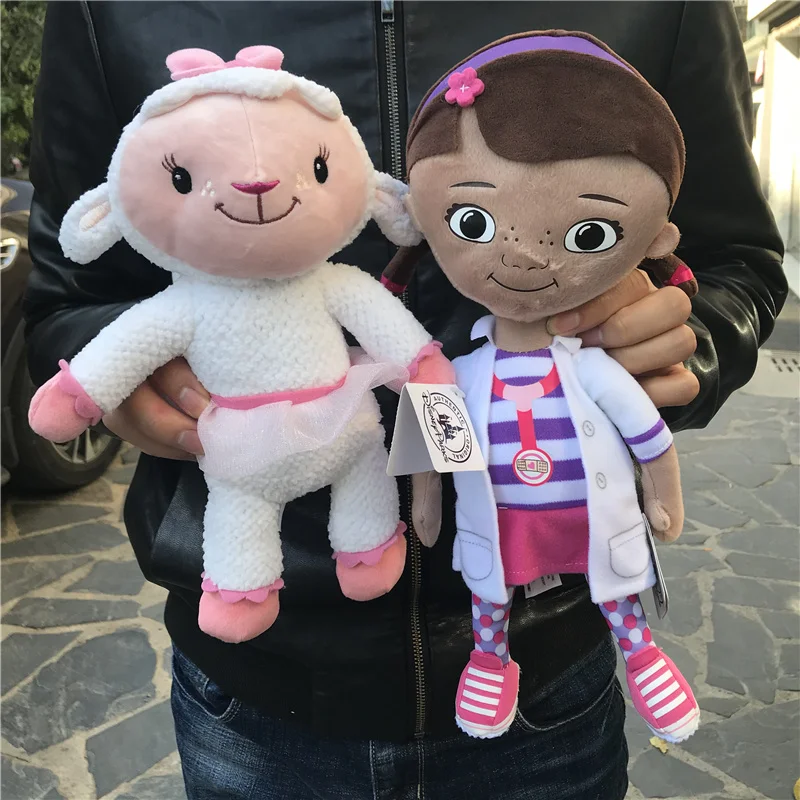 2piece Disney Doc McStuffins plush toys cute Doc doctor girl and  Lambie sheep  Soft Kids doll for birthday gift