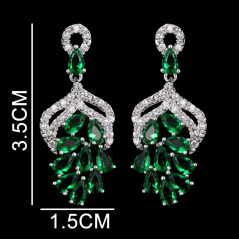 EMMAYA Luxury AAA CZ Jewelry Hanging Drop Multicolor Cz Stone Evening Party Brilliant Earrings For Women