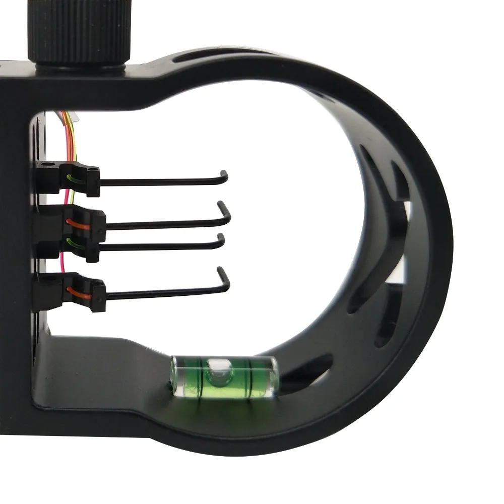 High-end 4 Pins Bow Sight Fine-tuning with Spirit Level can Adjust for Compound Bow Archery Hunting Shooting