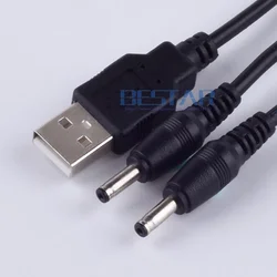 USB to 3.5 mm/1.35 mm 1 in 2 out DC splitter Cable 5 Volt 2A DC Barrel Jack Power Y Cable USB 3.5x1.35mm 1.5m
