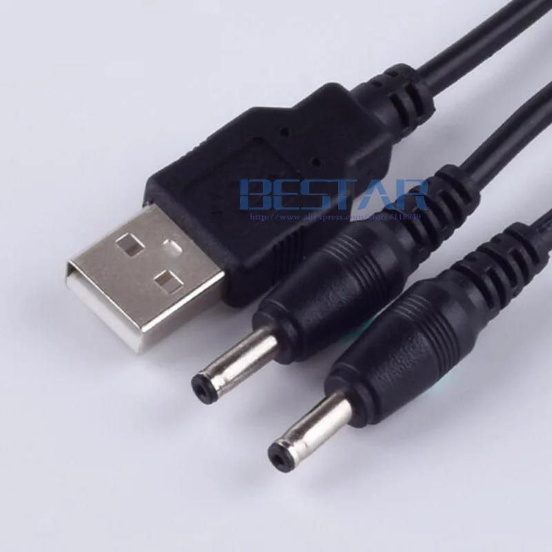 USB to 3.5 mm/1.35 mm 1 in 2 out DC splitter Cable 5 Volt 2A DC Barrel Jack Power Y Cable USB 3.5x1.35mm 1.5m