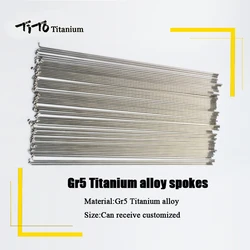 TiTo Titanium Alloy Spokes for Mountain Bike/Road Bike Wheels Bicycle Spokes Elbow or Straight Customizable Length28/32/36/44