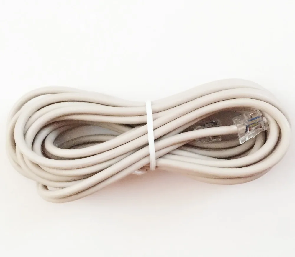 스토리지 clearace 15ft 플라스틱 4p4c rj11 m/m 라운드 전화 케이블 코드 4.6 m 중국에서 만든