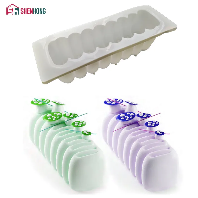 SHENHONG Caterpillar Shape Silicone Cake Mold Mousses Mould 3D Cupcake Ice Cream Baking DIY Moule Jelly Pudding Muffin