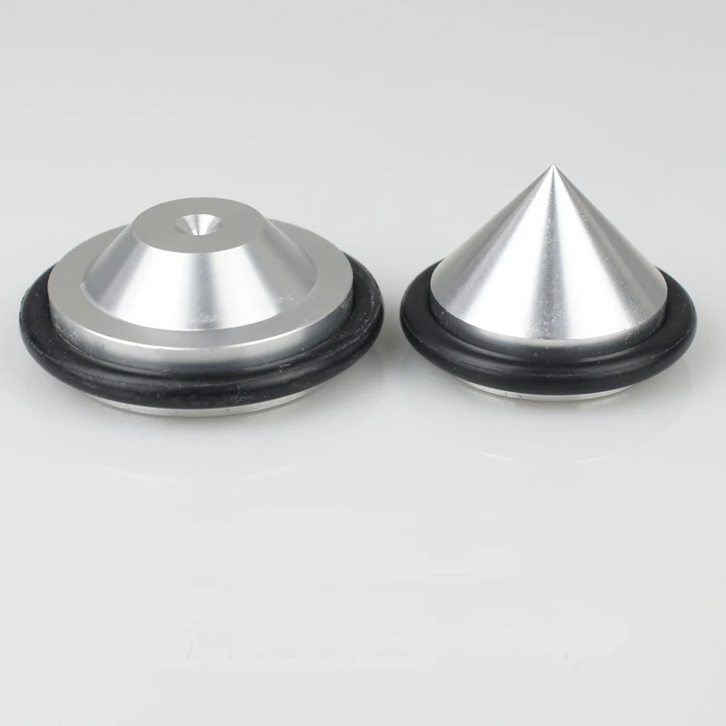 4pcs 32.5mm Aluminium Speaker Spike Pads Amplifier Isolation Stand Feet Cone Base Pads #Silver