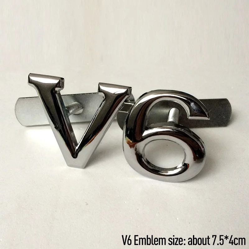 

3D Metal V6 Front Grille car Stickers Decal Badge Car Styling For SUV Jeep Landcruiser Toyota Rav4 car emblem