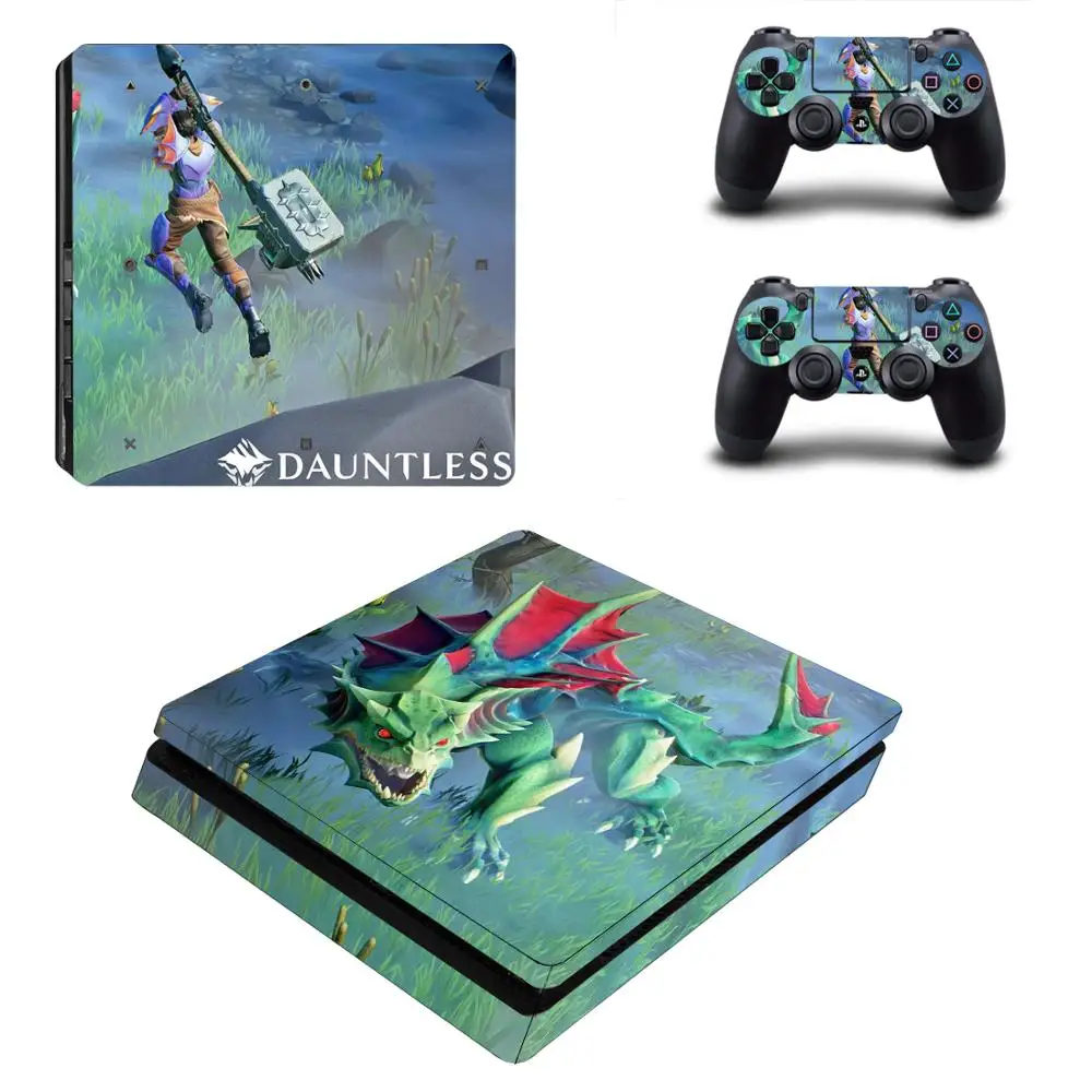Gra Dauntless naklejka na kontroler do PS4 naklejka na konsolę PlayStation 4 i kontroler do Dualshock naklejka PS4 Slim naklejka