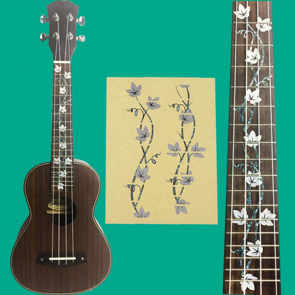 Ukulele Tastiera In Nota Decalcomania Tastiera Sticker Tasti Mappa Etichetta Autoadesivi Delle Decalcomanie per Principianti-Il Rattan Fiore