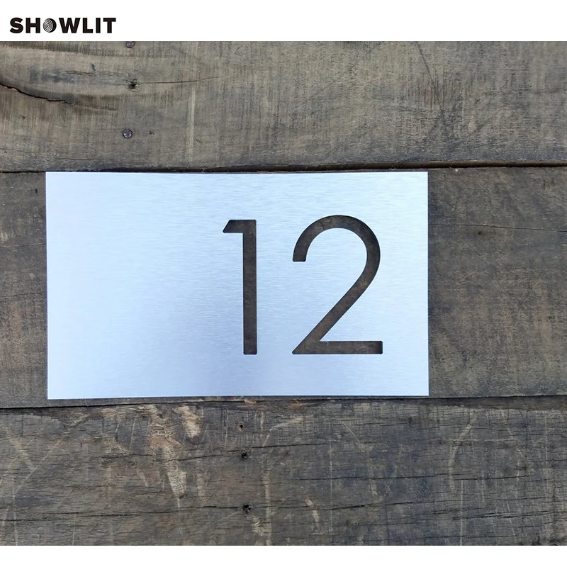 

Brushed Stainless Steel House Number Address Plate