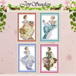 Winter Queen Patterns Counted Cross Stitch Set DIY 11CT 14CT 16CT Stamped DMC Cross-stitch Kit Embroidery Needlework Home Decor