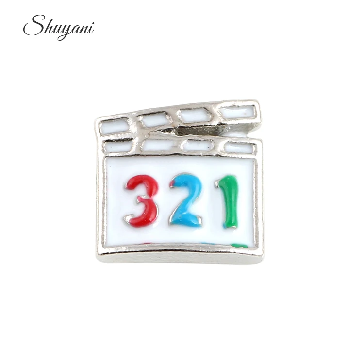 20pcs/lot Clapperboard Floating lo charms  fit Glass locket pendant necklaces Jewelry Wholesale