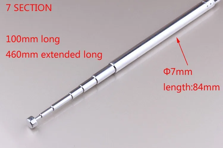 Replacement Steel Whip Antenna Telescopic Aerial for SONY ICF-SW20 ICF-SW22 ICF-SW23 AM/FM 7 SECTION