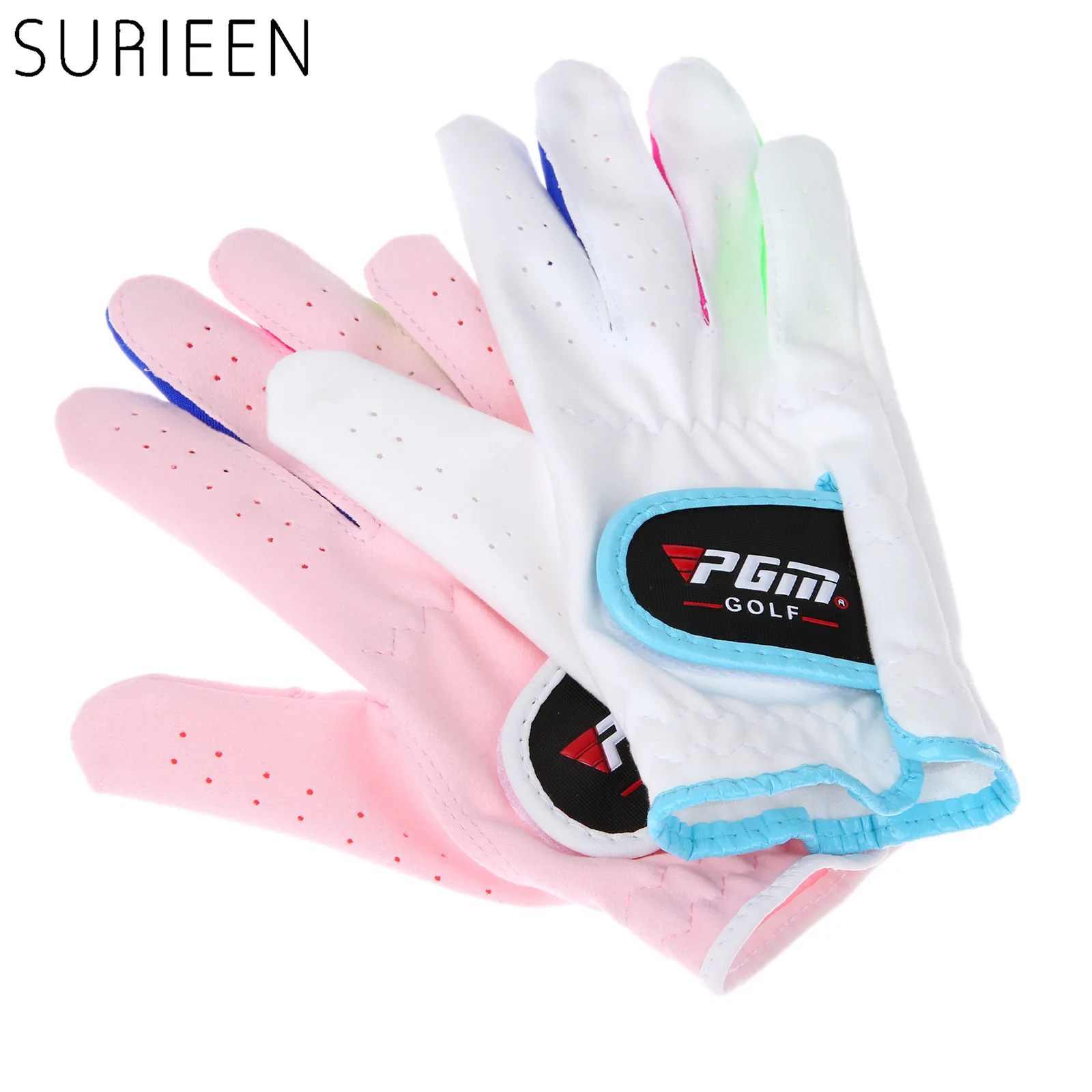 SURIEEN 1 Pair Children Kids Outdoor Sport Golf Gloves High Quality Microfiber Cloth Breathable Anti-slipping Gloves 14 15 16 17