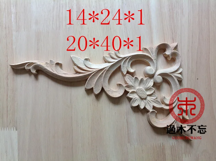 Do not forget to log Dongyang woodcarving flower applique decorative central European style solid wood gun angle bracket