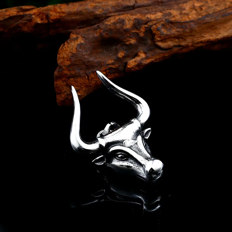 Beier 316L stainless steel Odin bull head Amulet nose Viking necklace pendant Men gift  Fashion Pagan animal Jewelry LP412