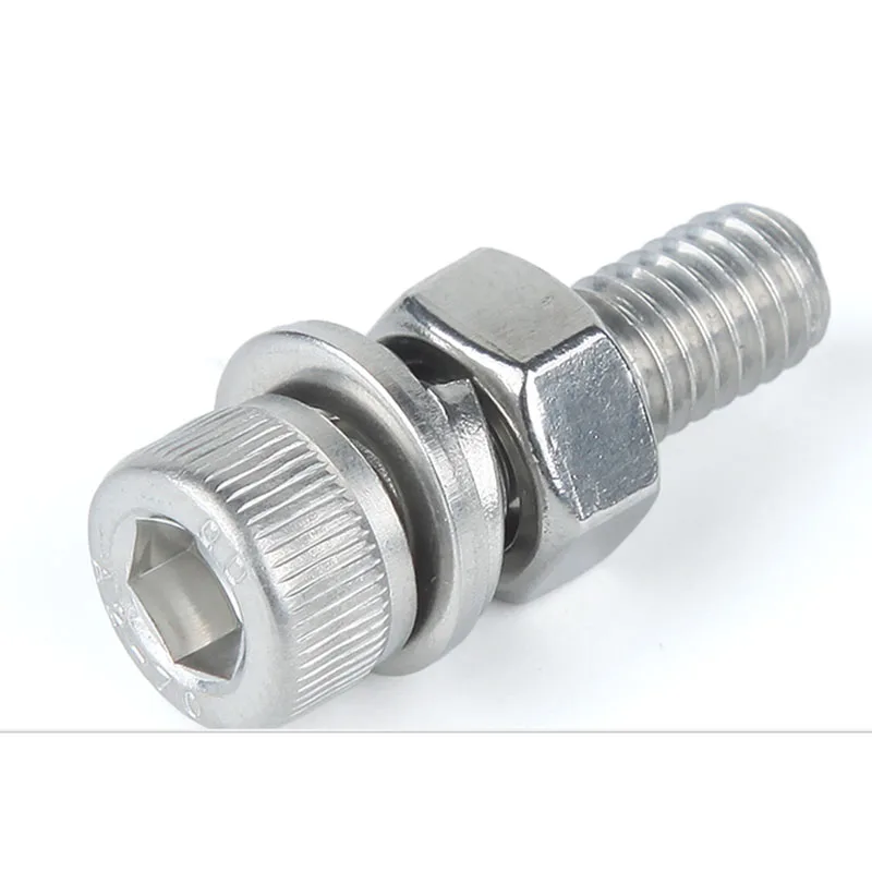 M8 * 16-M10*80 Rvs 304 Hex Socket Cap Hoofd Schroef Lente Platte Ringen Hex Moer Assortiment Hardware 983