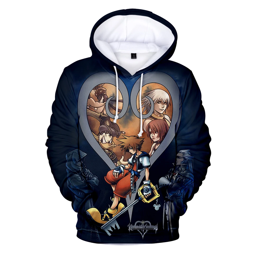 kingdom hearts fashion 3d hoodies hip hop style men women Hoodie Pullover tracksuit casual Long Sleeve 3D Hooded Sweatshirt tops