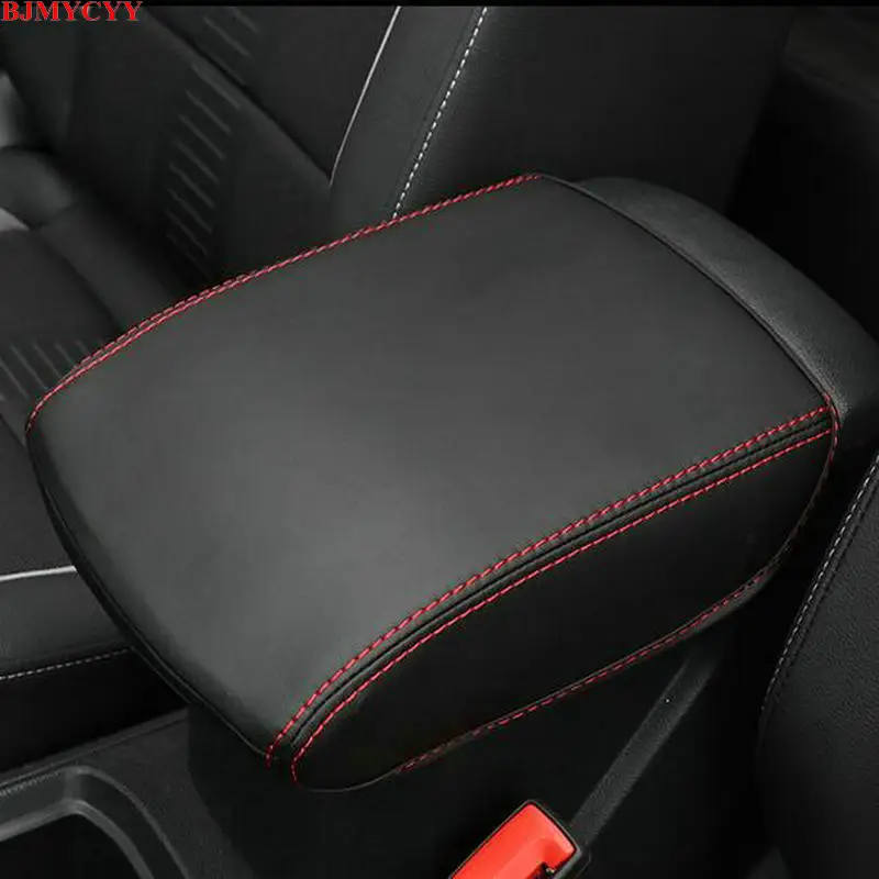 BJMYCYY Car-styling Interior trim for automobile armrest case decorative sleeve Accessories For 2017 2018 Volkswagen Vw T-ROC T