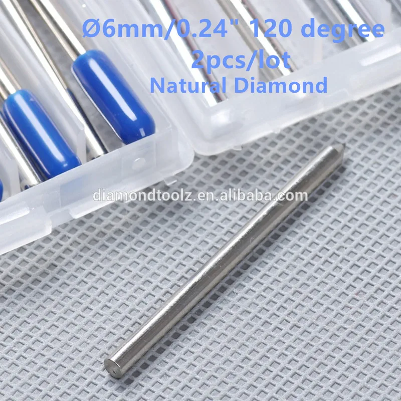 

Talentool Free Shipping 2pcs/set Natural Diamond Drag Engraver Bit with 120 degree Dia 6mm for cnc machine