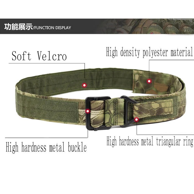 CQB Rappel Belt con fibbia in metallo cintura tattica softair di sopravvivenza regolabile cintura da caccia