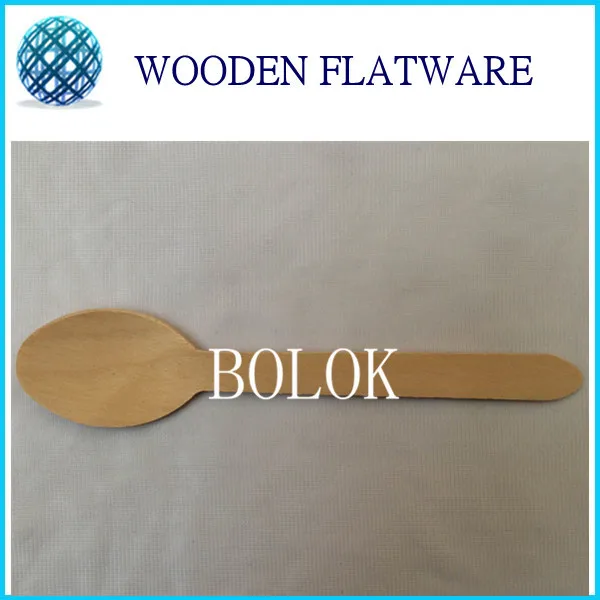 100pcs Eco-Friendly Disposable Wooden spoon Heavy Weight 100 / Pack 165mm Flatware cutlery birch wood dessert