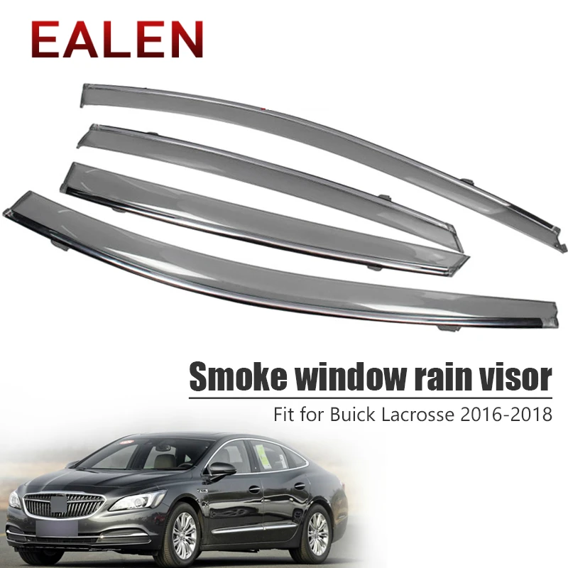 EALEN For Buick LaCrosse 2016 2017 2018 Styling ABS Vent Sun Deflectors Guard Accessories 4Pcs/1Set Smoke Window Rain Visor