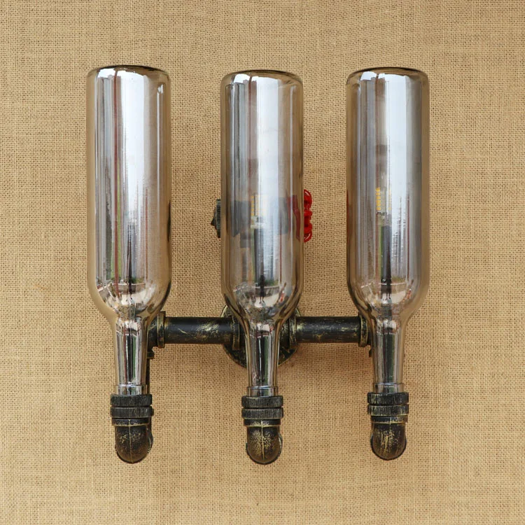 Steam punk Loft Industrial iron rust Water pipe retro wall lamp Glass Vintage sconce lights steampunk Home lighting fixtures