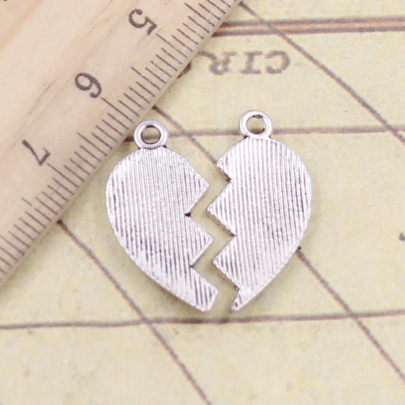 10pcs Charms Heart Mother Daughter 21x21mm Tibetan Silver Color Pendants Antique Jewelry Making DIY Handmade Craft