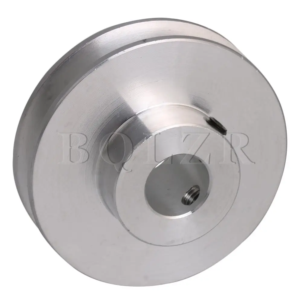 BQLZR 58x16x12MM Silver Aluminum Alloy Single Groove 12MM Fixed Hole Pulley for Motor Shaft 3-5MM PU Round Belt