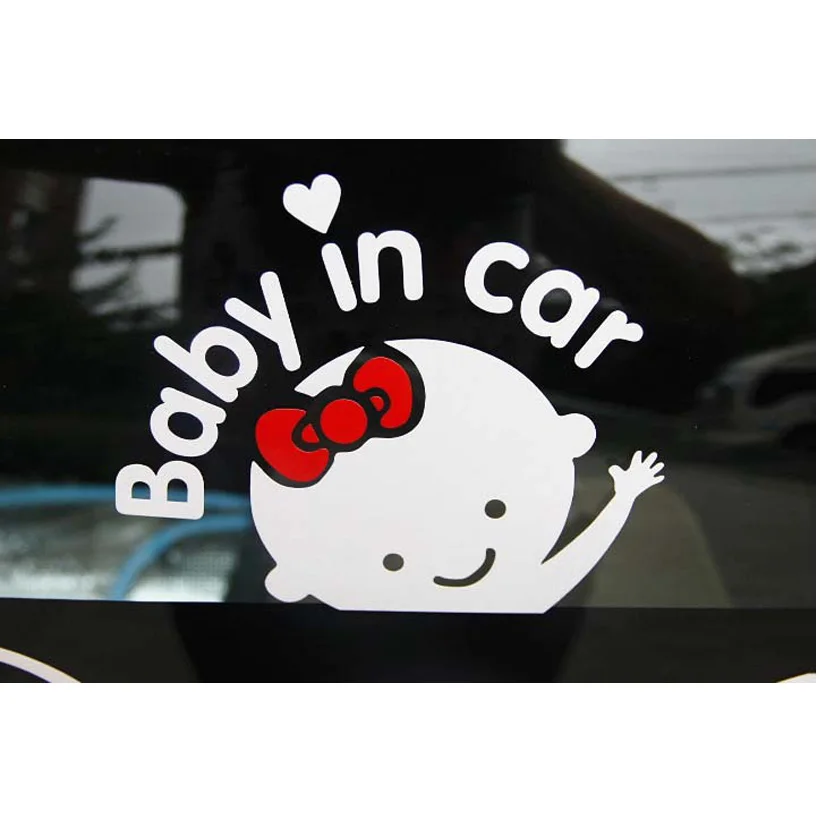 Fashion 3D Cartoon Car Stickers Waterproof Reflective Vinyl Styling Baby In Car Warming Car Sticker On Rear Windshield