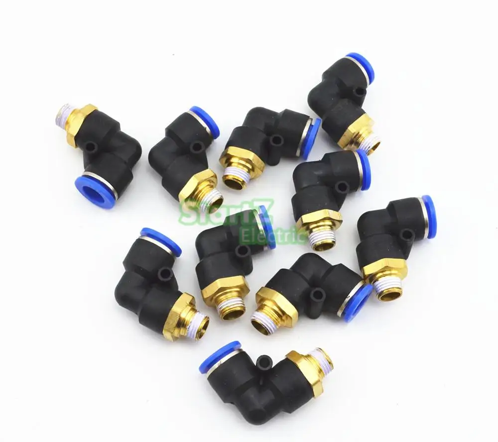 12mm X 1/8 ''filetto pneumatico maschio connettore a gomito tubo Push-In raccordo 10 pezzi