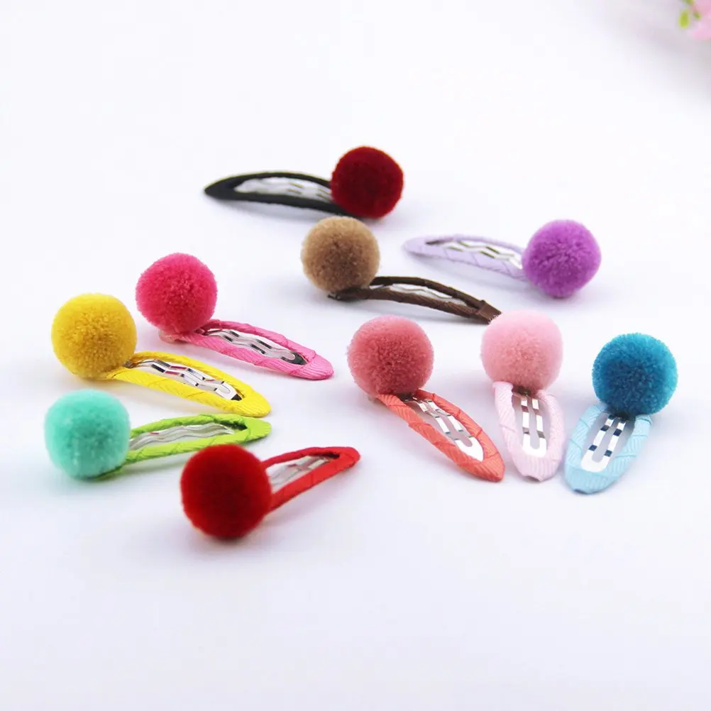 60pcs pack Hair Clips with Pom Pom Balls Girl's Hair Barrettes Snap Headpieces  anime accessories