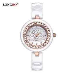 Watch Women LONGBO Brand Luxury Fashion Casual Quartz Ceramic Watches Lady relojes mujer Women Wristwatch Girl Dress Clock 6127