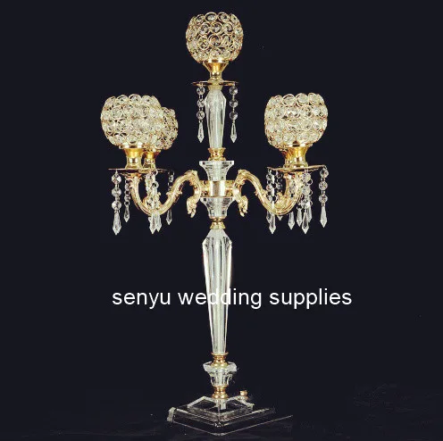 

New style 5 arms tall candlestick wedding candelabra crystal centerpieces senyu0253