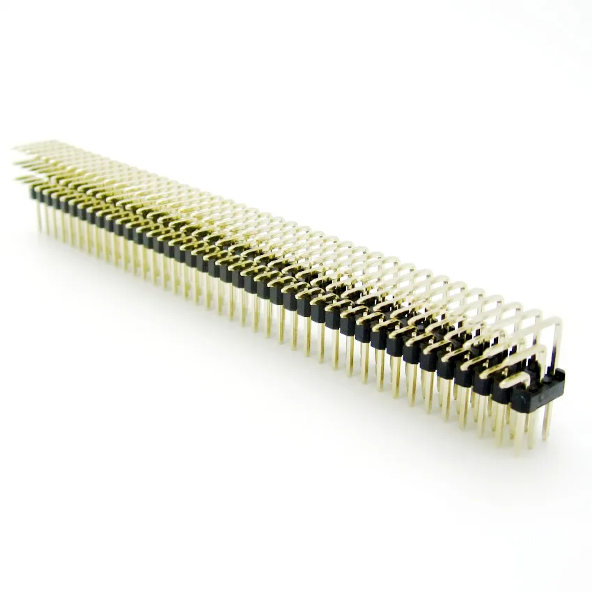 

100pcs 2.54mm Pin Header 3X40P Straight/Right Angle trible row Gold-plated