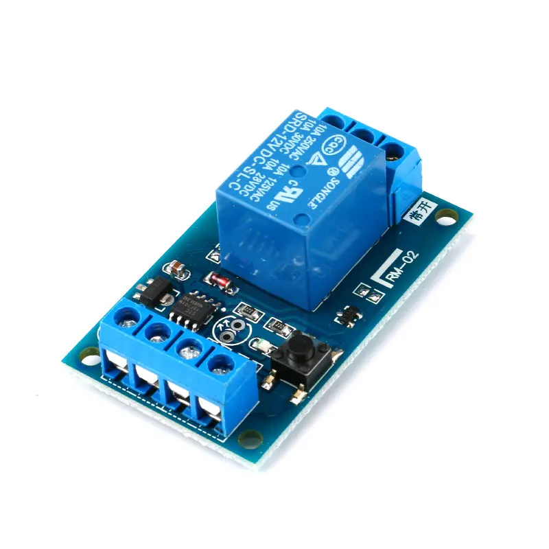 Module de relais Bistable Module de relais à bouton unique 5 V/12 V Modification de voiture à une clé interrupteur de Modification de voiture auto-bloquant Start-Stop