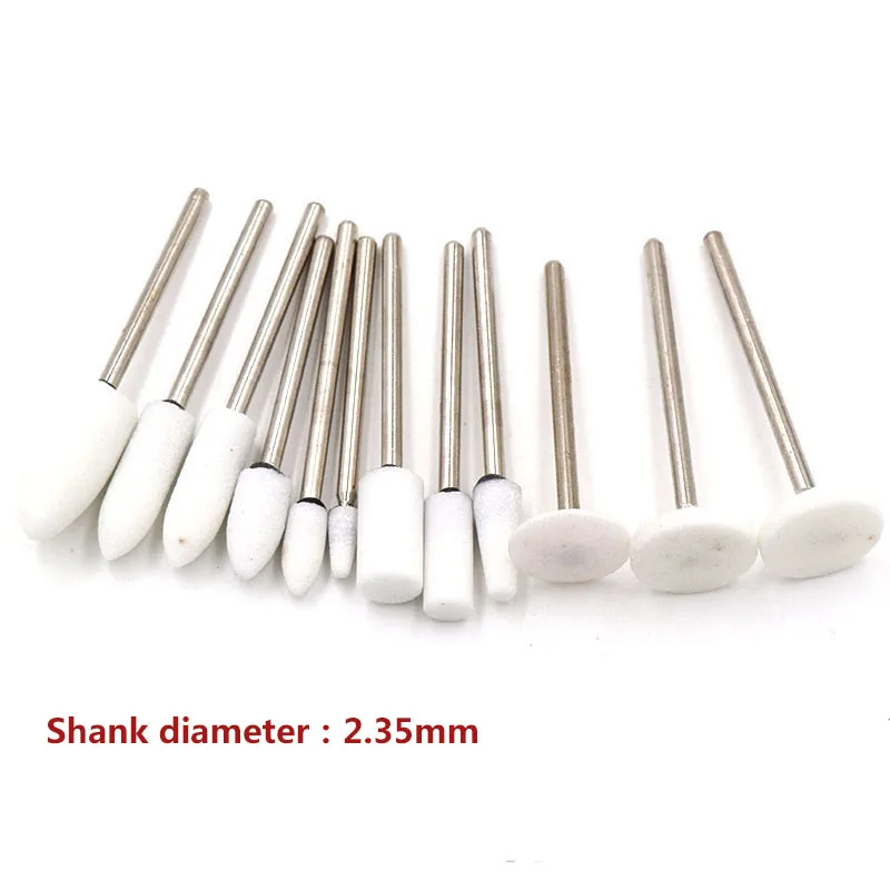 10pcs Abrasive Stone Points Polishing Grinding Head Electric Drill Bit Wheel For Jade Metal Rotary Accessories Power Tools