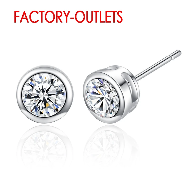 Factory Price High Quality Female Wedding Jewelry 925 Silver Needle Clear CZ Stud Earrings For Women Fast Delivery Speed