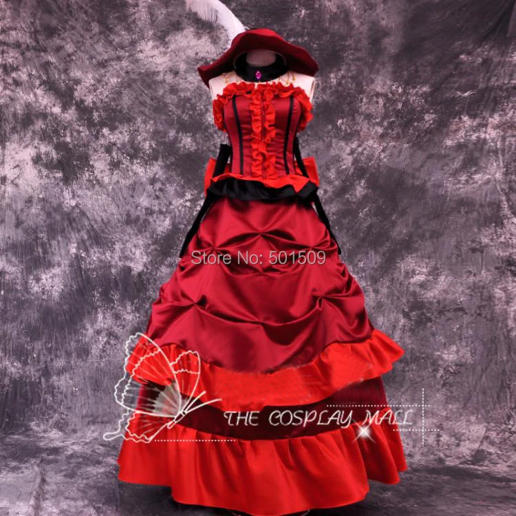 womens adults red ruffles medieval dress Renaissance gown princess Victorian  cosplay Belle Ball