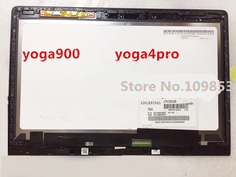 Original Yoga 900 For Lenovo Yoga 900 13ISK 80MK 900-13ISK2 80UE 13.3 Inch LTN133YL05 LCD Display Touch Screen Digitizer + Bezel