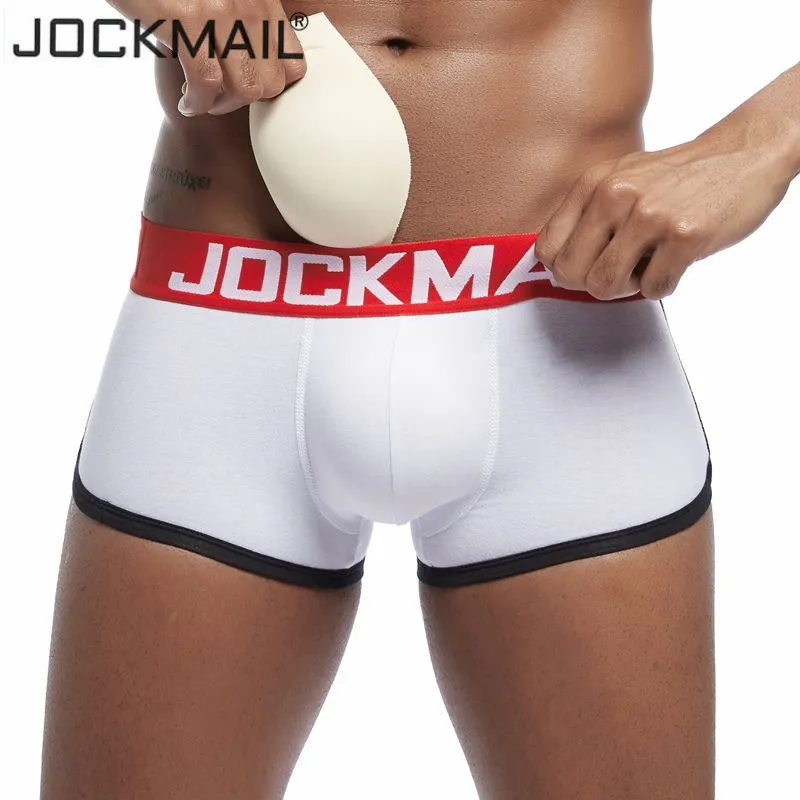 JOCKMAIL Padded mens underwear boxers bulge enhancing push up cup underwear men shorts trunk Enlarge Mens panties underpants