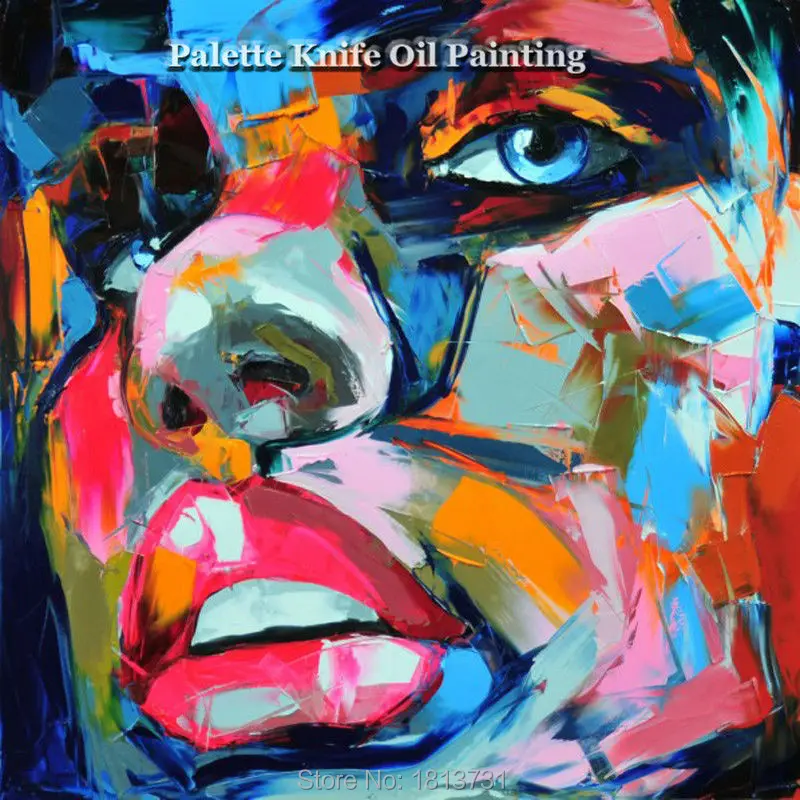 

Hand painted Francoise Nielly Palette knife portrait Face Oil painting Character figure canva wall Art picture13-20