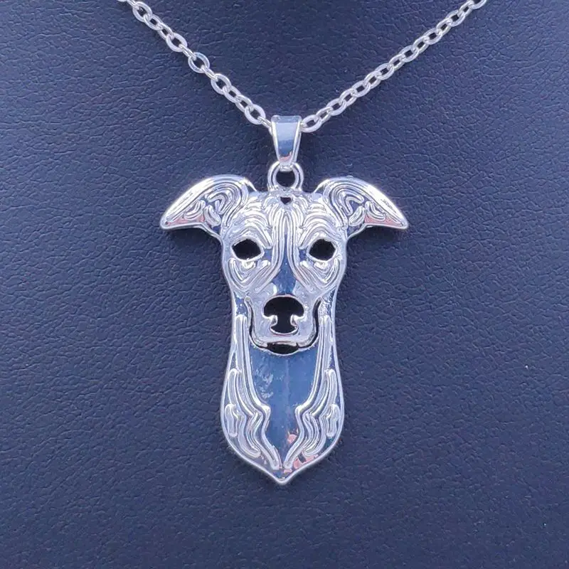 Cute Greyhound Necklace Dog Animal Pendant Gold Silver Plated Jewelry For Women Male Female Girls Ladies Kids Boys AKC N134