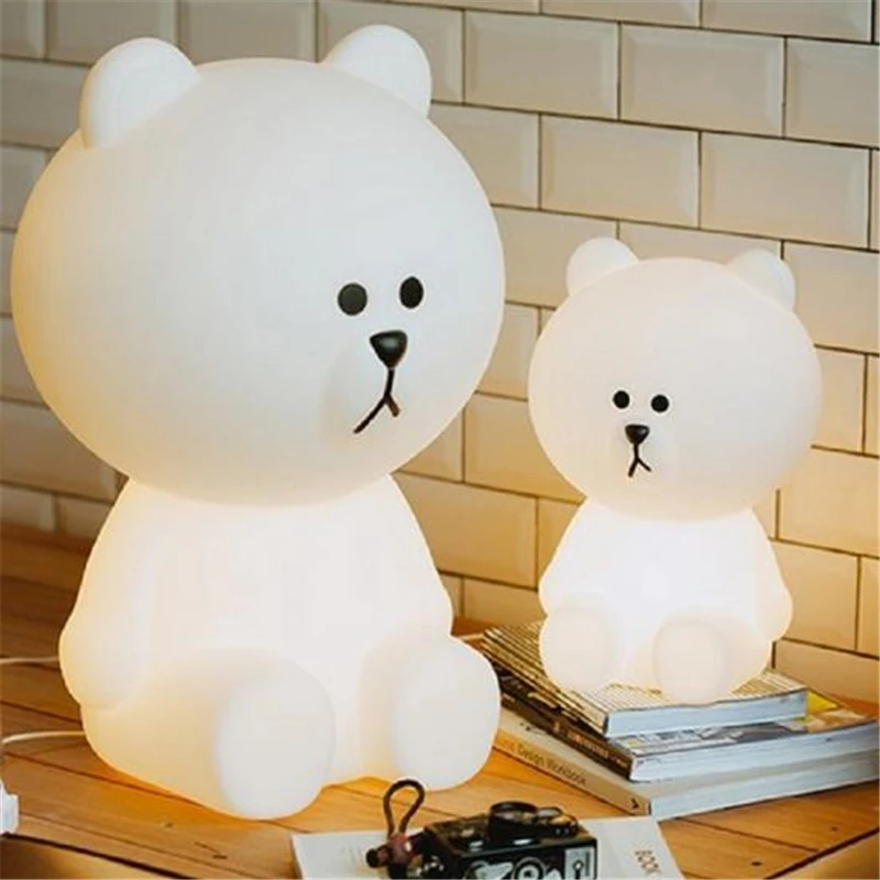 Ins Hot Big LED Lovely White Bear 50cm Children Bedroom Night Light Baby Sleeping Light Baby Picture Prop Lamp Dec Free Shipping